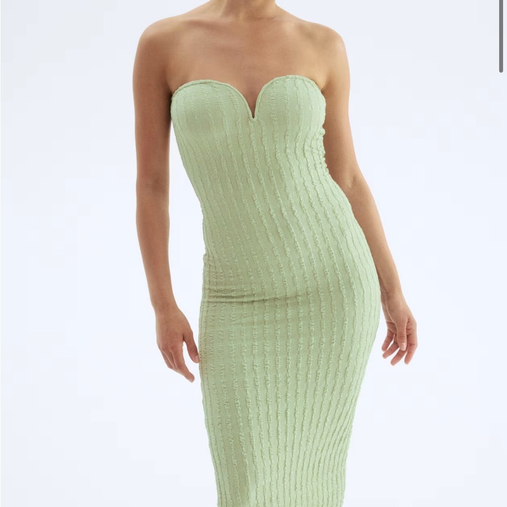 H&M Textured Jersey Bandeau Dress